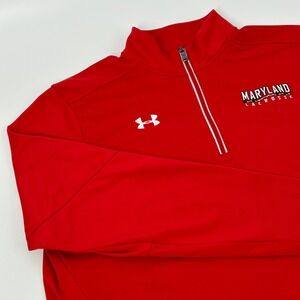 Maryland Terrapins Lacrosse Pullover Men's XL Red Under Armour 1/4 Zip Terps